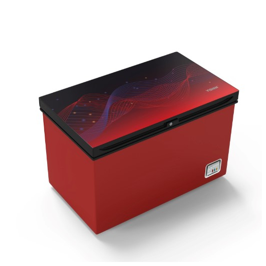 Vision Glass Door Chest Freezer RE-350L Maple Leaf Red Wave